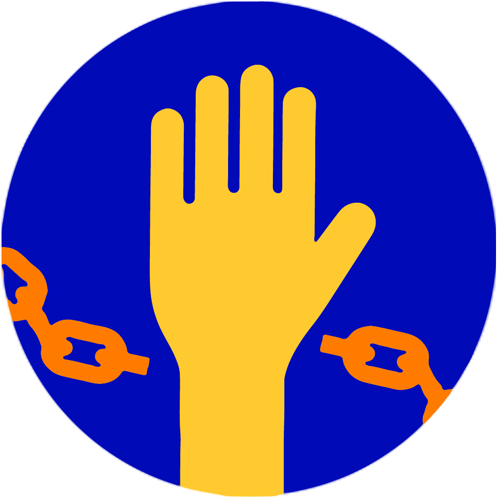 Icon showing a hand and shackles