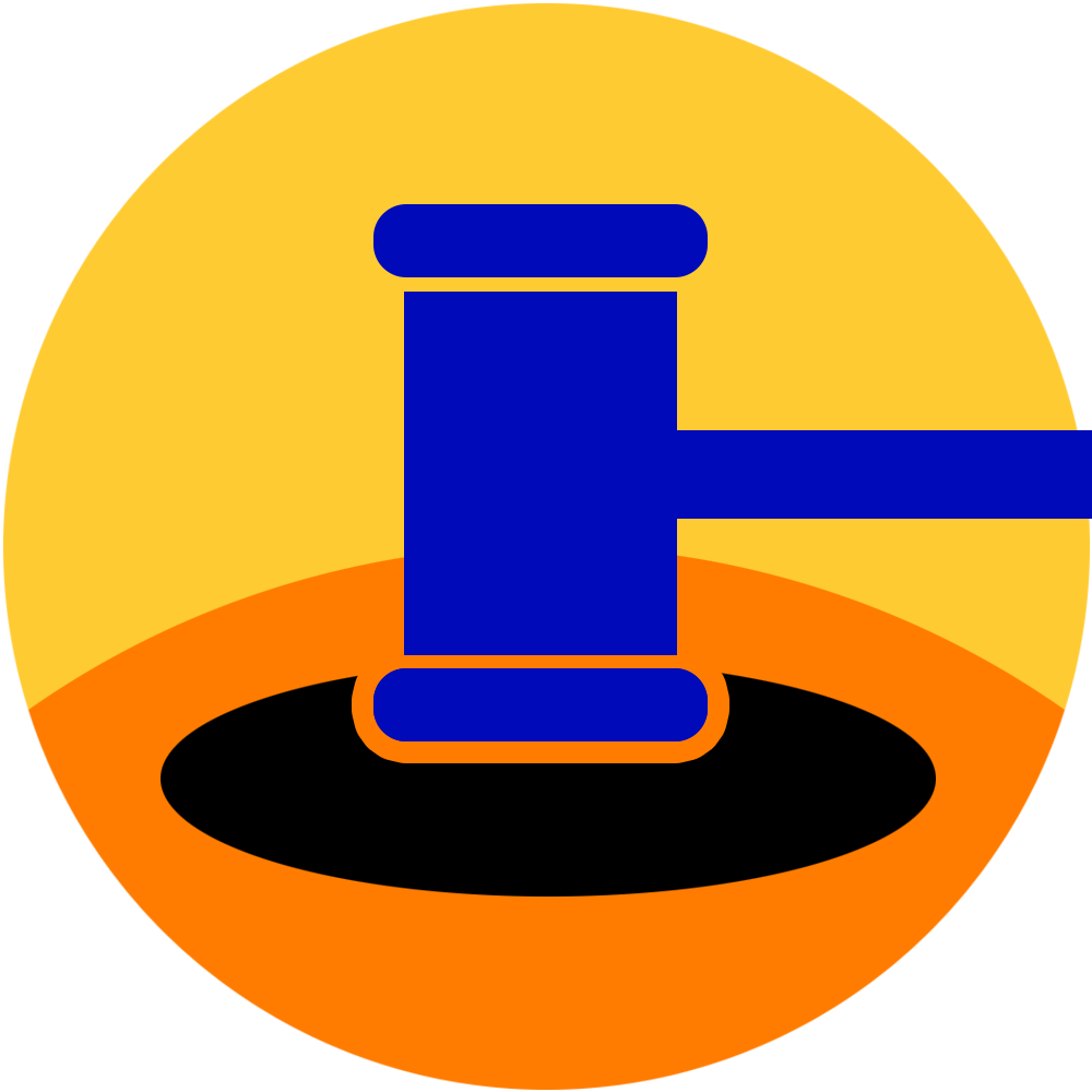 Icon showing a gavel
