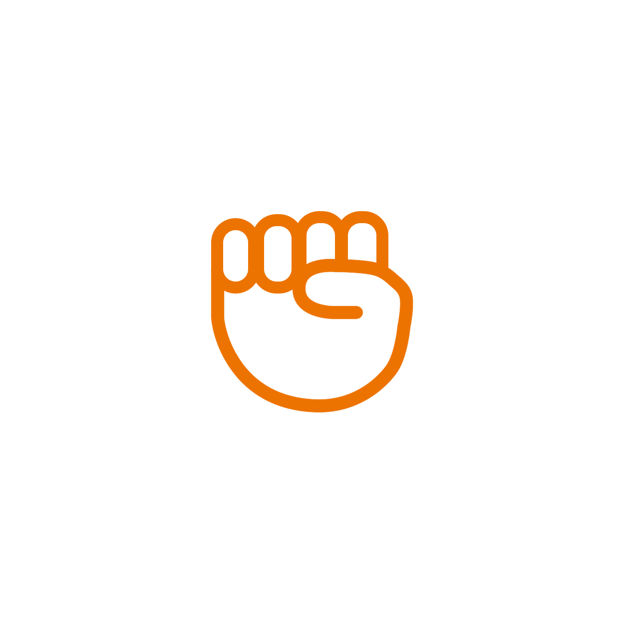 Icon showing a clenched fist